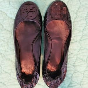 Tory Burch Black Patent Leather Flats